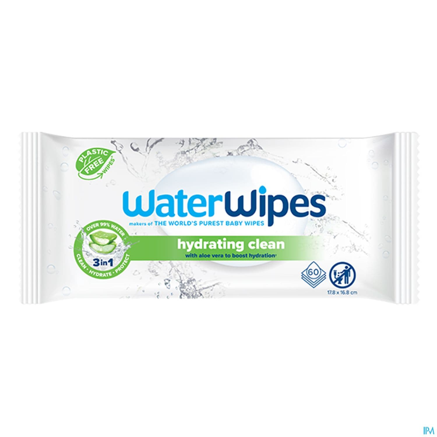 Waterwipes Lingette Compostable Hydratante Aloe Vera 60