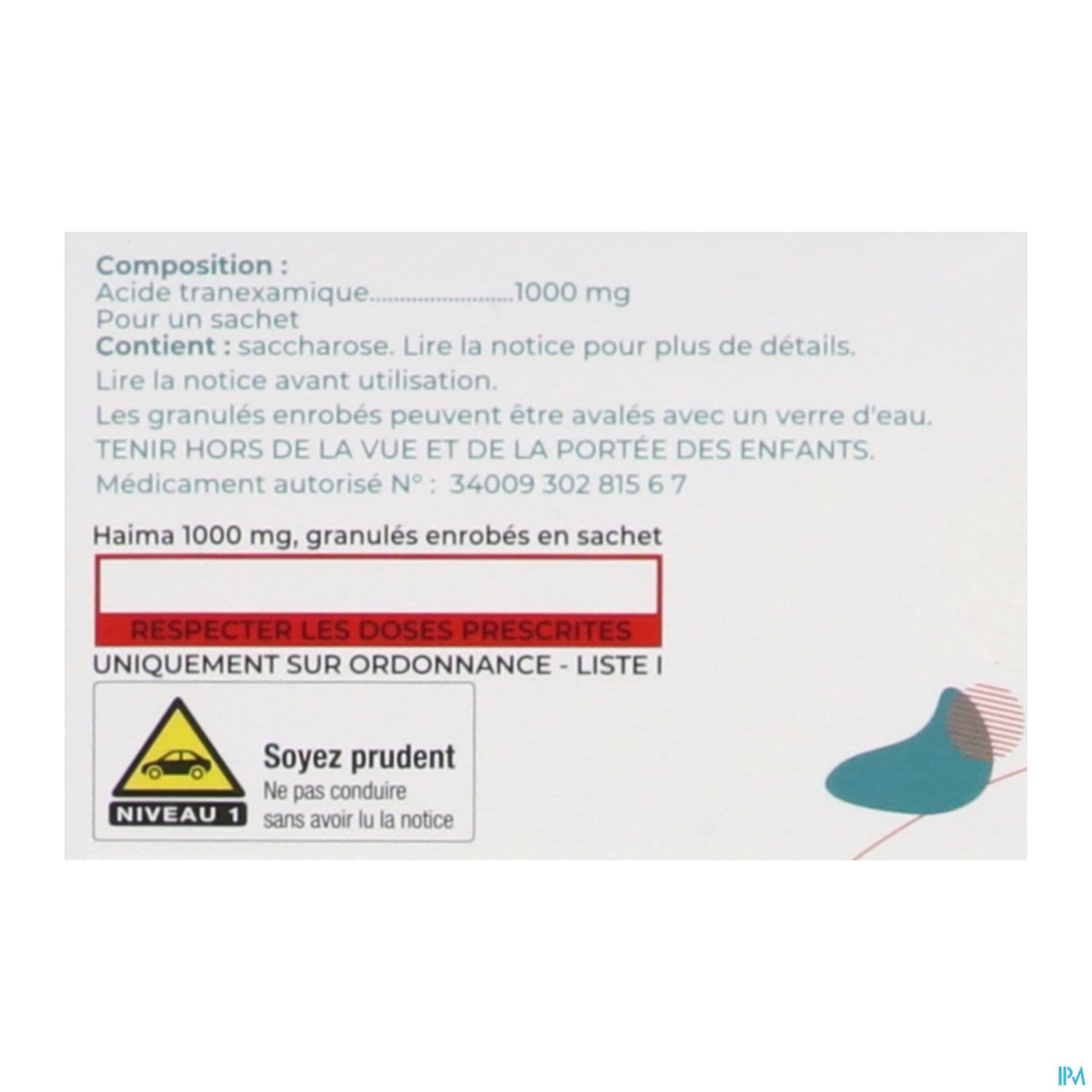 Haima 1000mg Granules Enrobes En Sachet 12