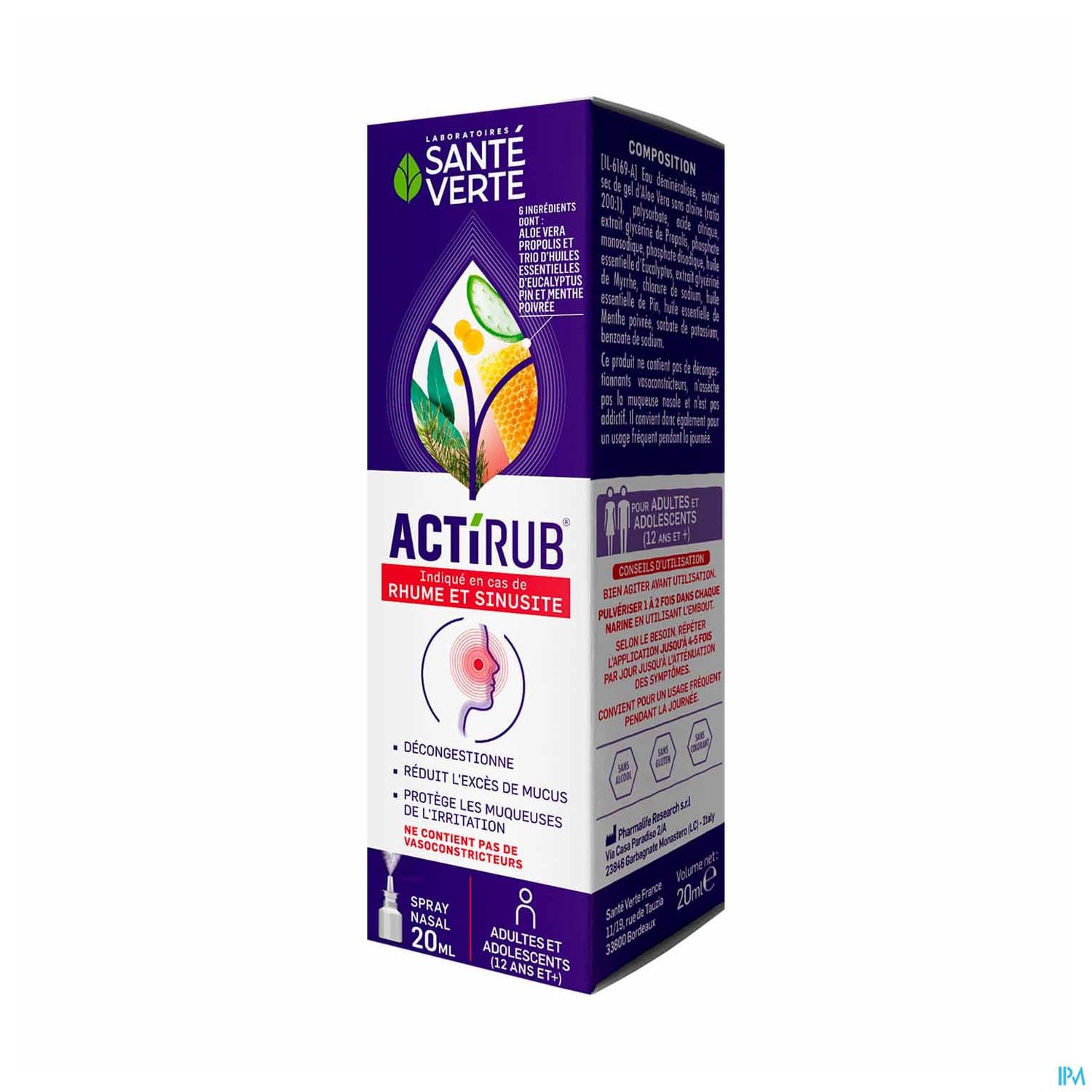 Sante Verte Actirub Spray Nasal Triple Efficacite 20ml