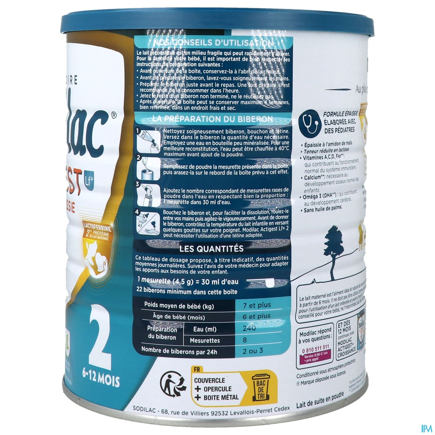 MODILAC ACTIGEST LF+ 2 800G