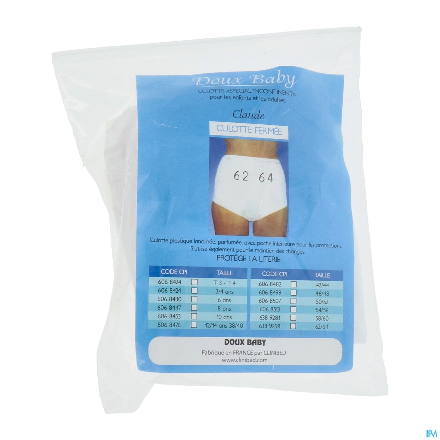 Claude Doux Baby Culotte Fermee T62/64