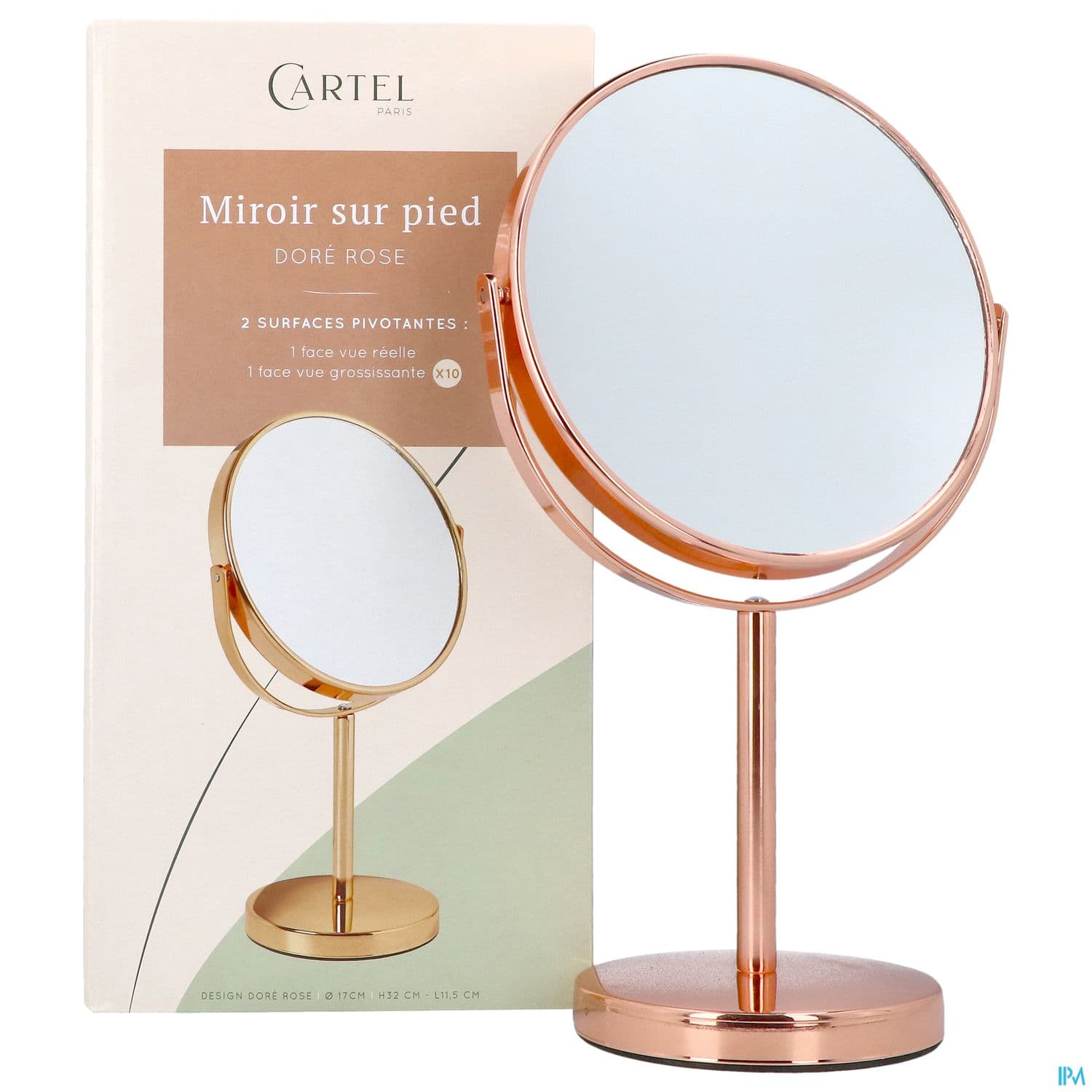Cartel By Vitry Miroir Pied Or Rose X10 17cm