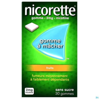 NICORETTE 2MG GOM MED SS SUC FRTS PLQ/30