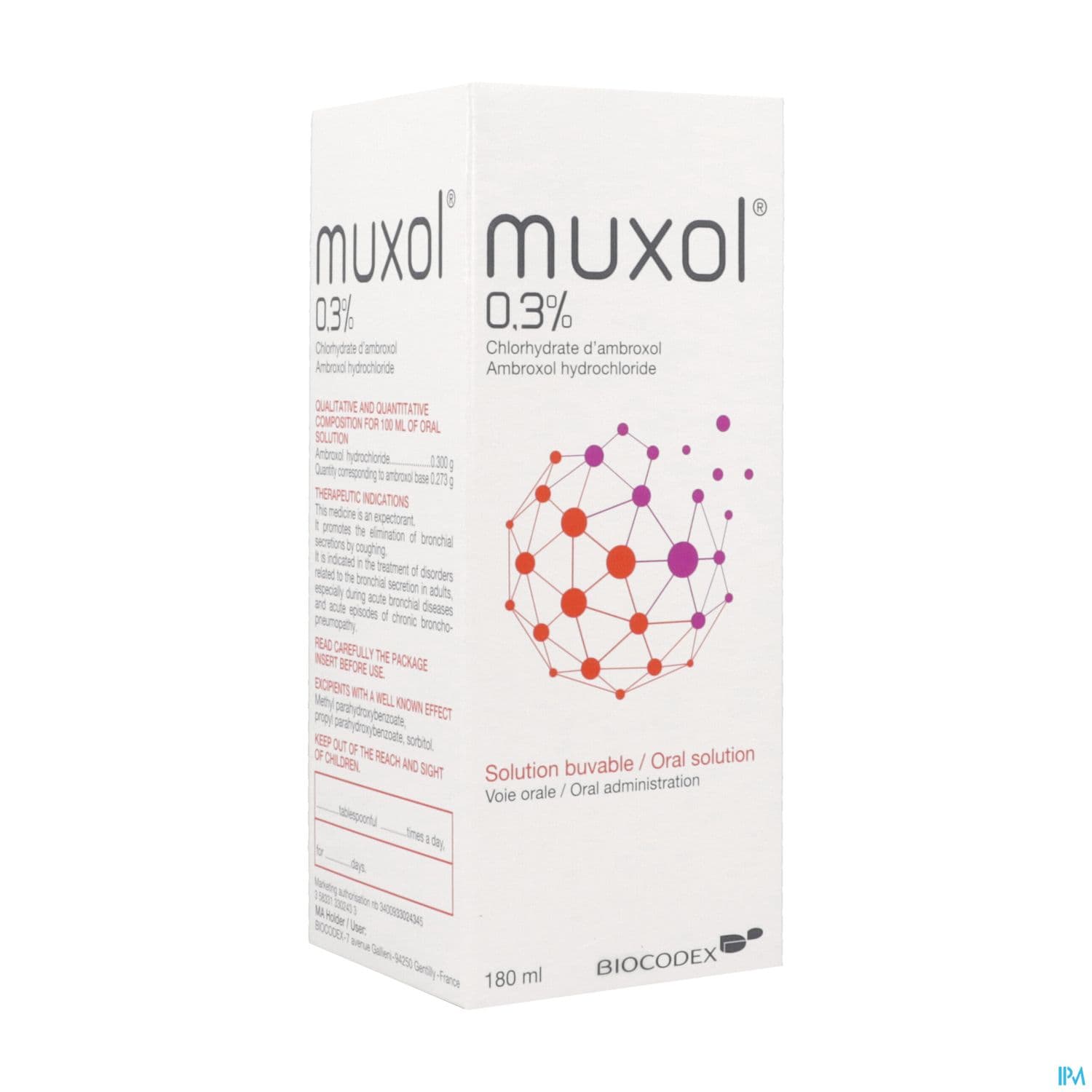 MUXOL 0,3% SOL BUV S/S 180ML