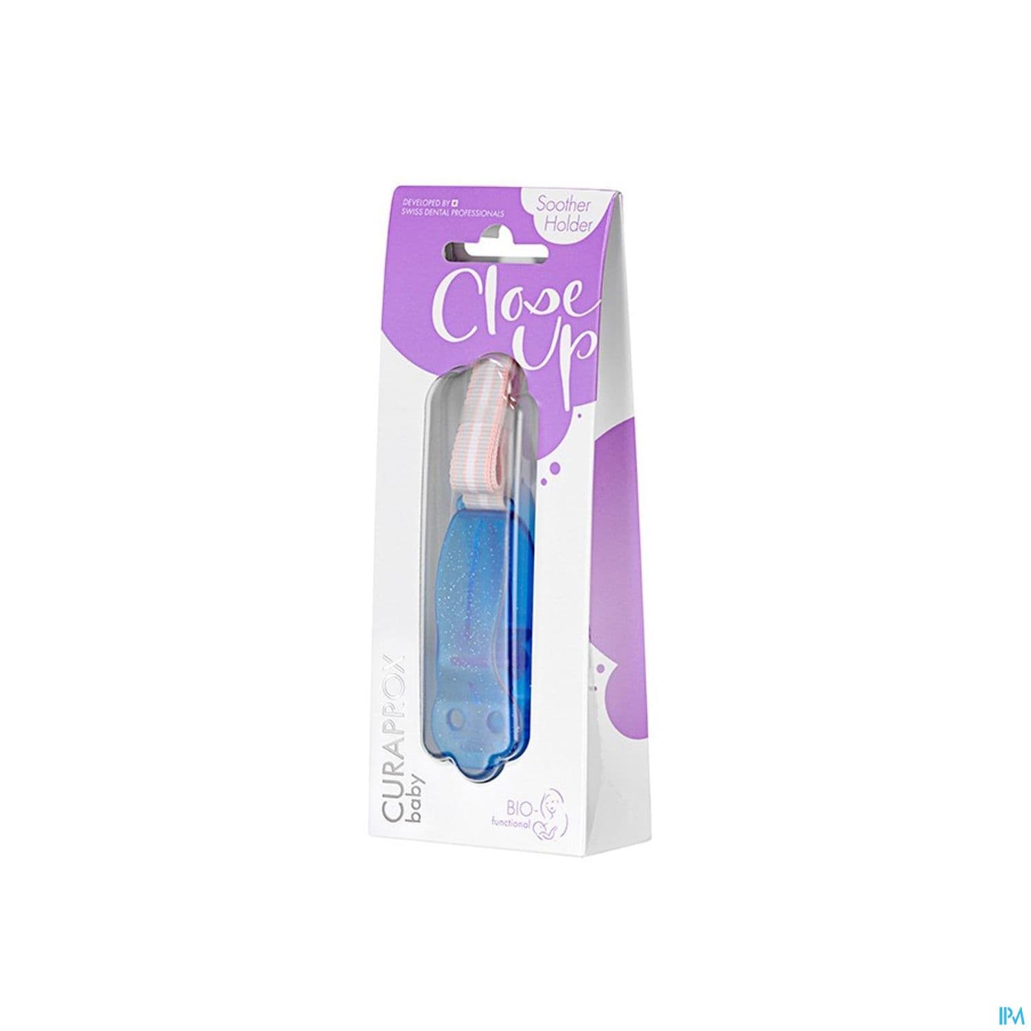 Curaprox Baby Attache Sucette Avec Ruban Bleue — Grande Pharmacie Bastille Faubourg - Apothical