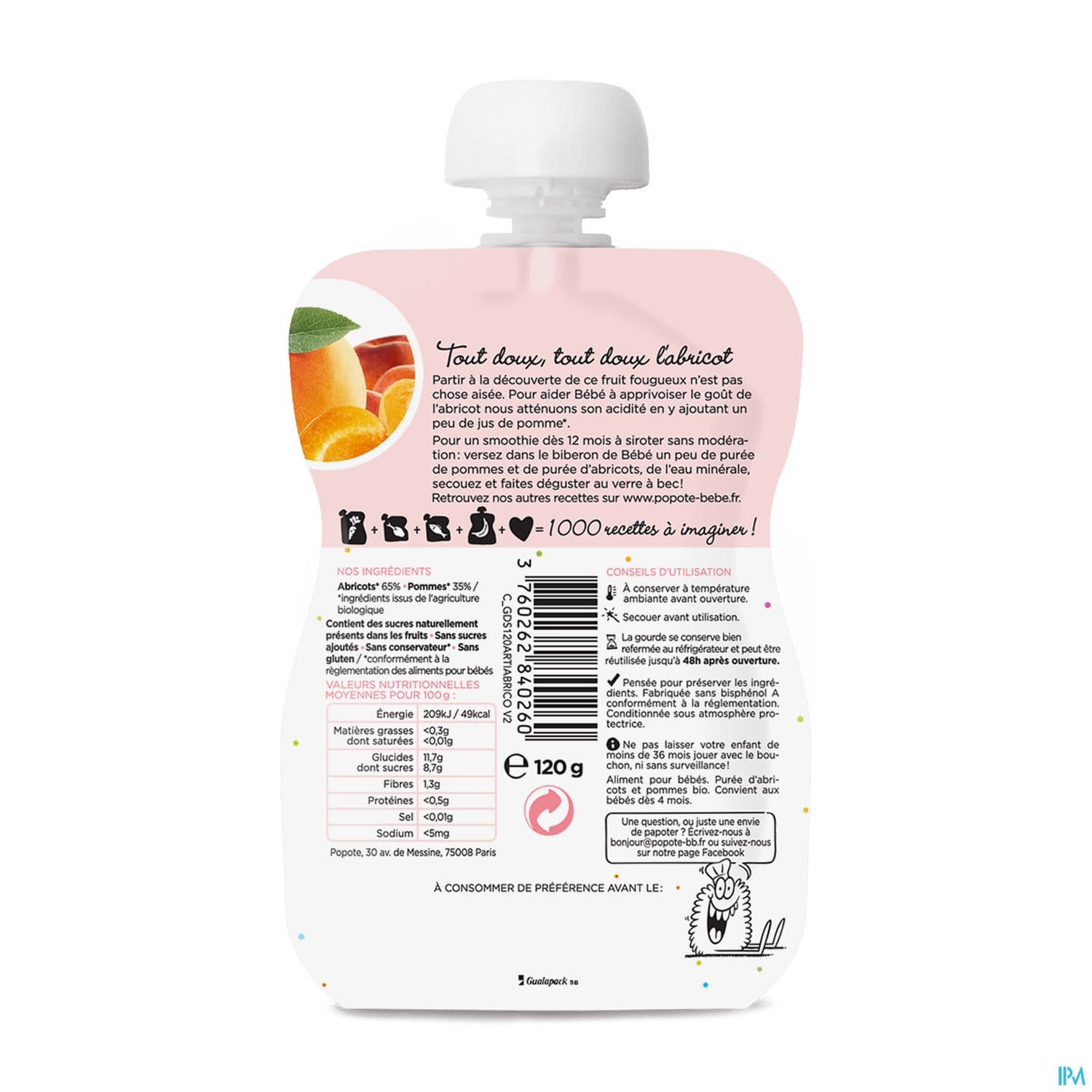 POPOTE COMPOTE ABRICOT 120G