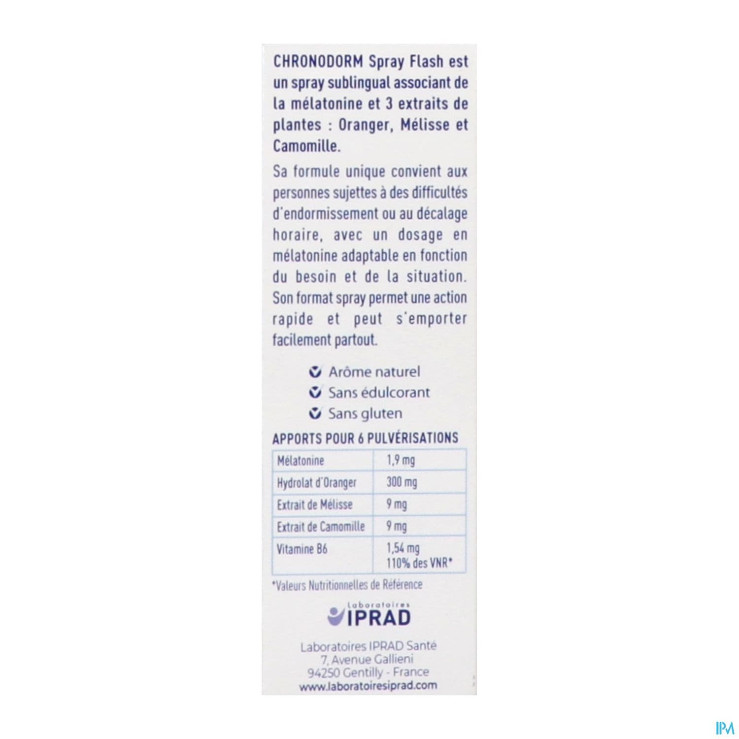Chronodorm Melatonine Flash Spray Sublingual 30ml
