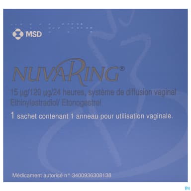 Nuvaring 15mcg/120mcg/24h Systeme De Diffusion Vaginal 1