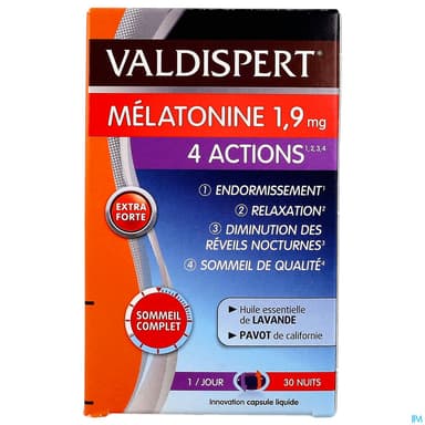 Valdispert Melatonine 1mg9 4 Actions Comprime 30