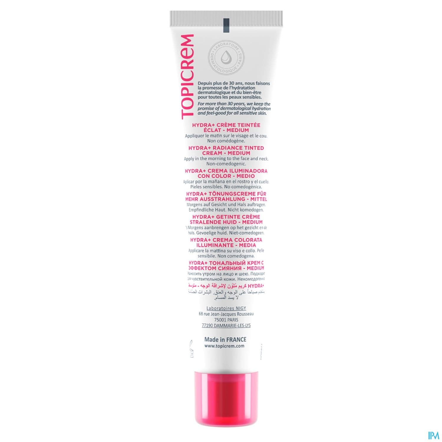 TOPICREM HYDRA+ CR TEINTE MED 40ML