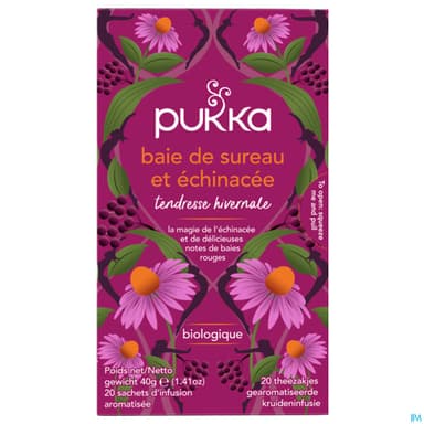 Pukka Infusion Baies De Sureau Echinacee Bio Sachet 20