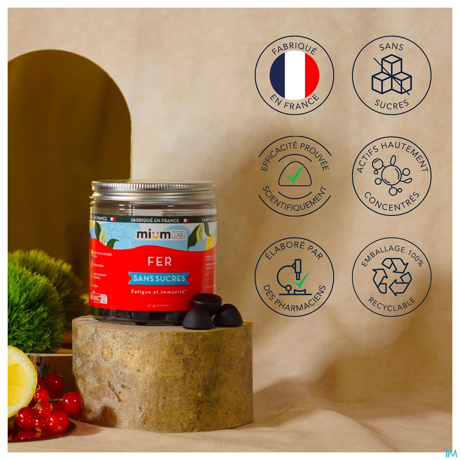 MIUMLAB S/SUC FER GUMMIE 42