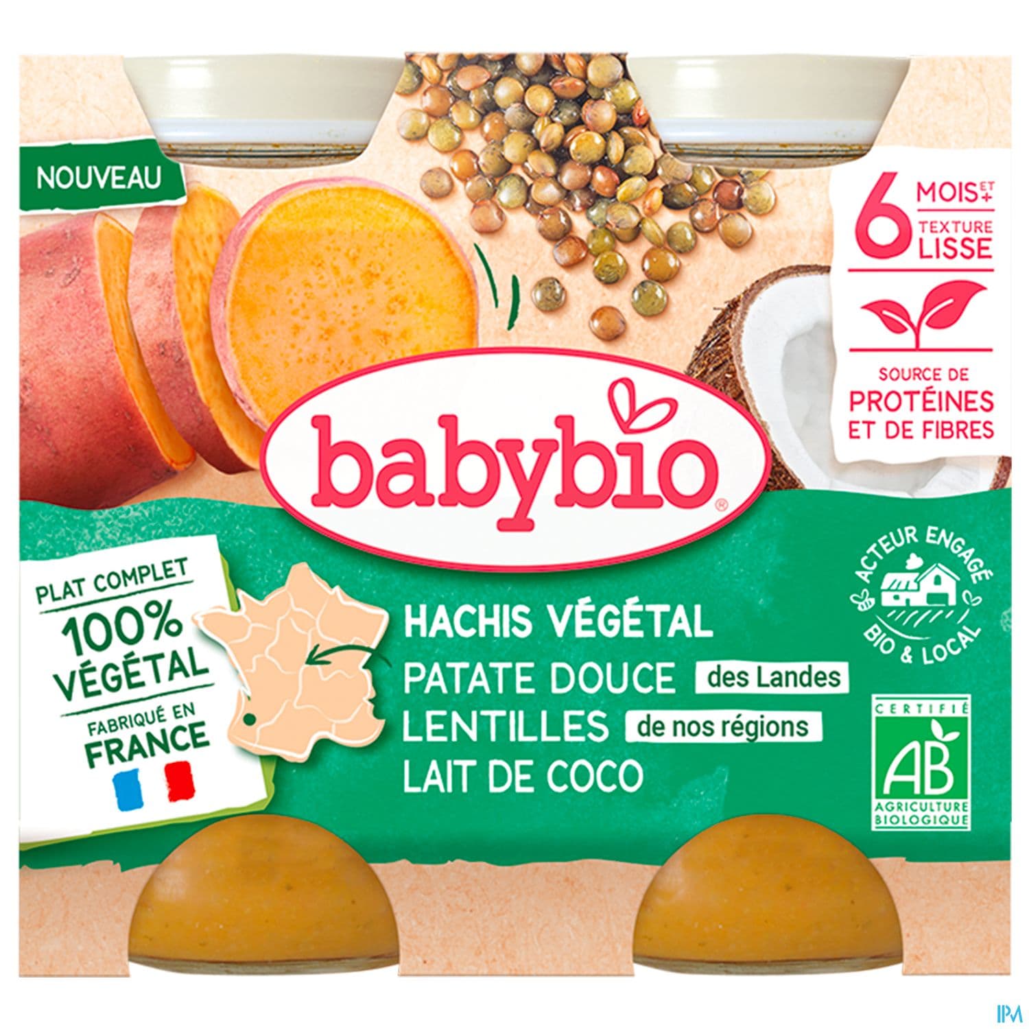 BABYBIO MENU PATATE/LENTIL 2X200G