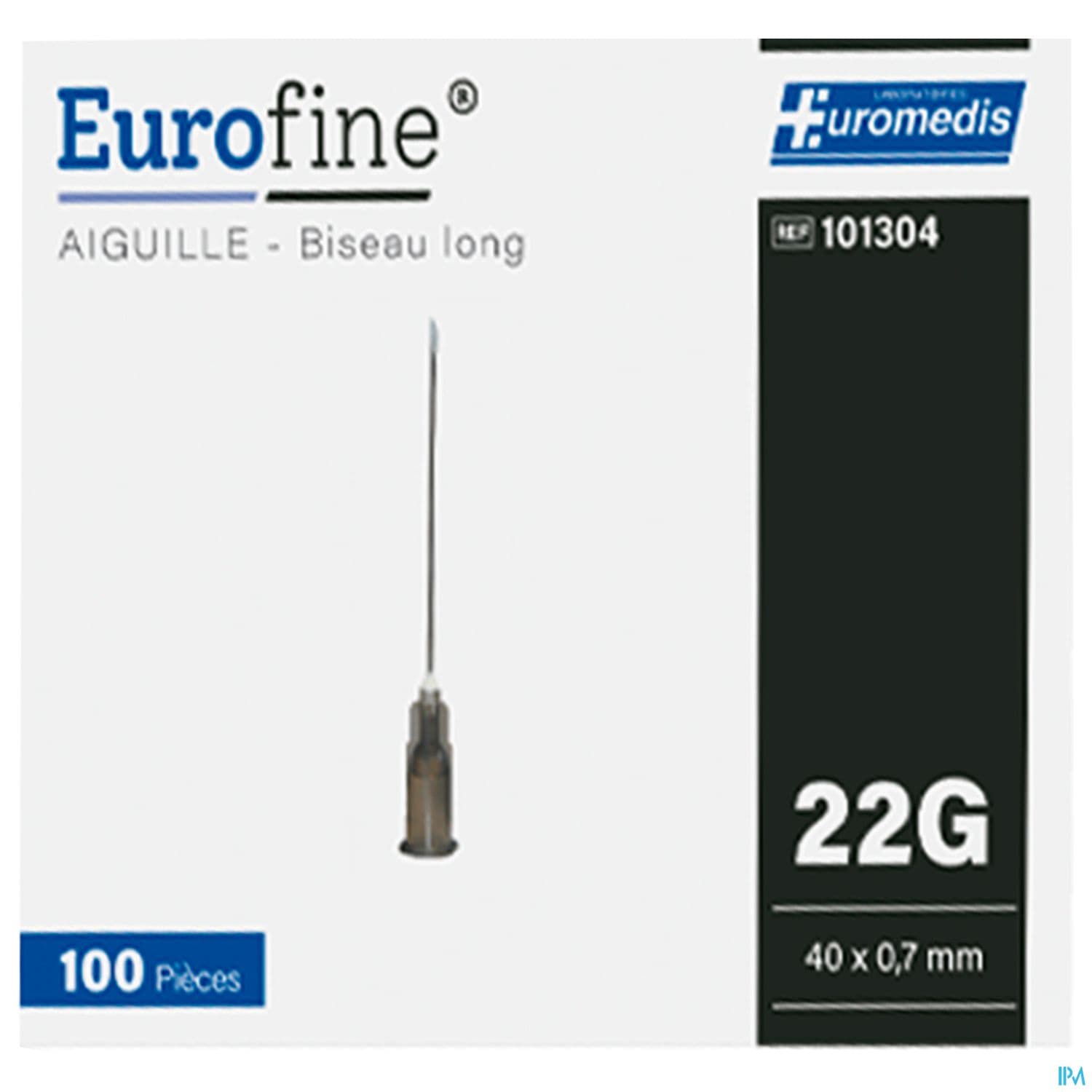 Euromedis Eurofine Aiguille G22 40mm X 0mm7 Noir 100