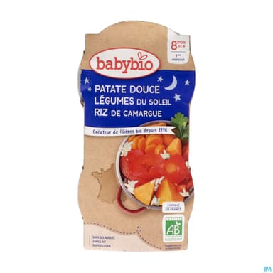 BABYBIO BON/NUIT PATATE DCE 2X200G