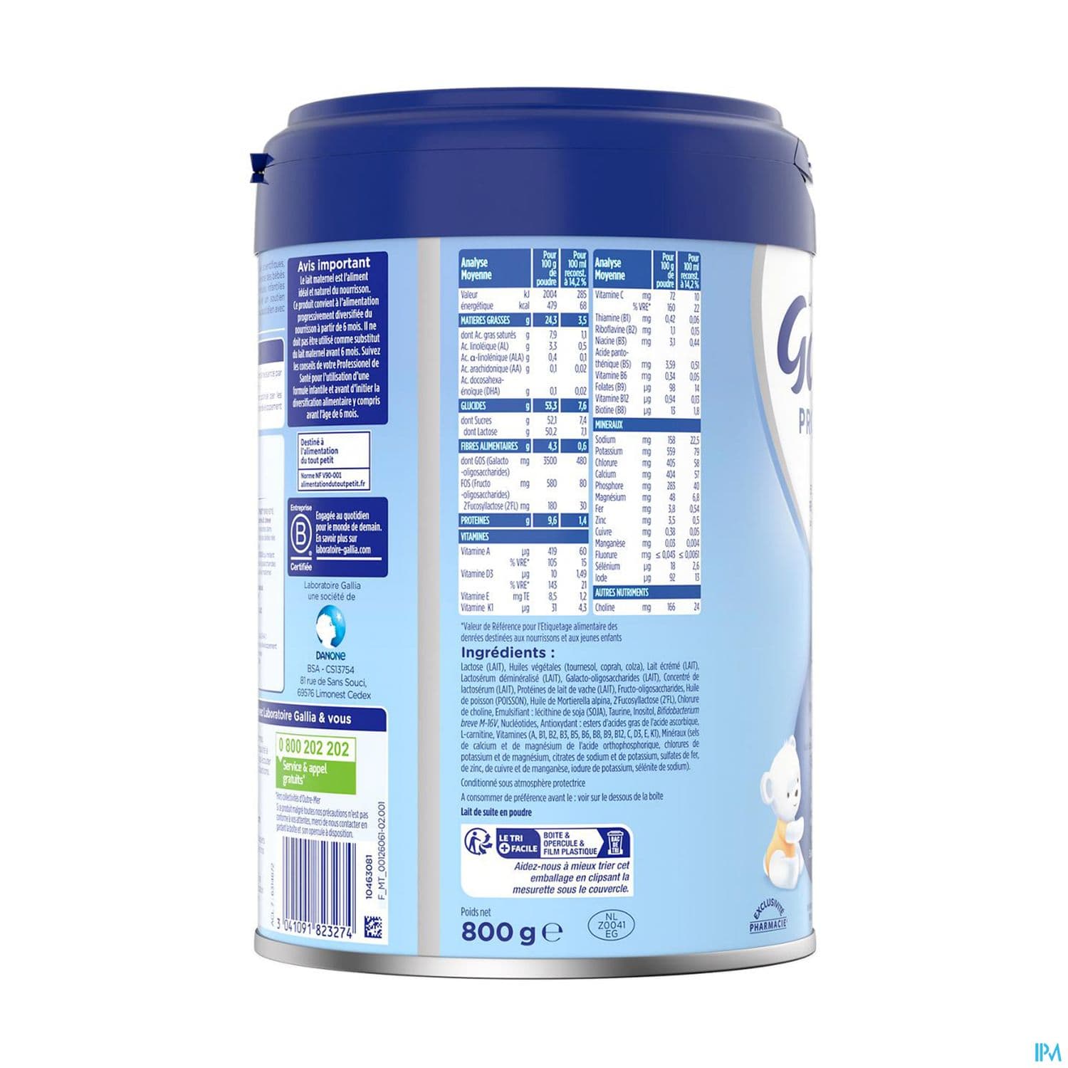 GALLIA PROCESA LAIT 2AGE 800G