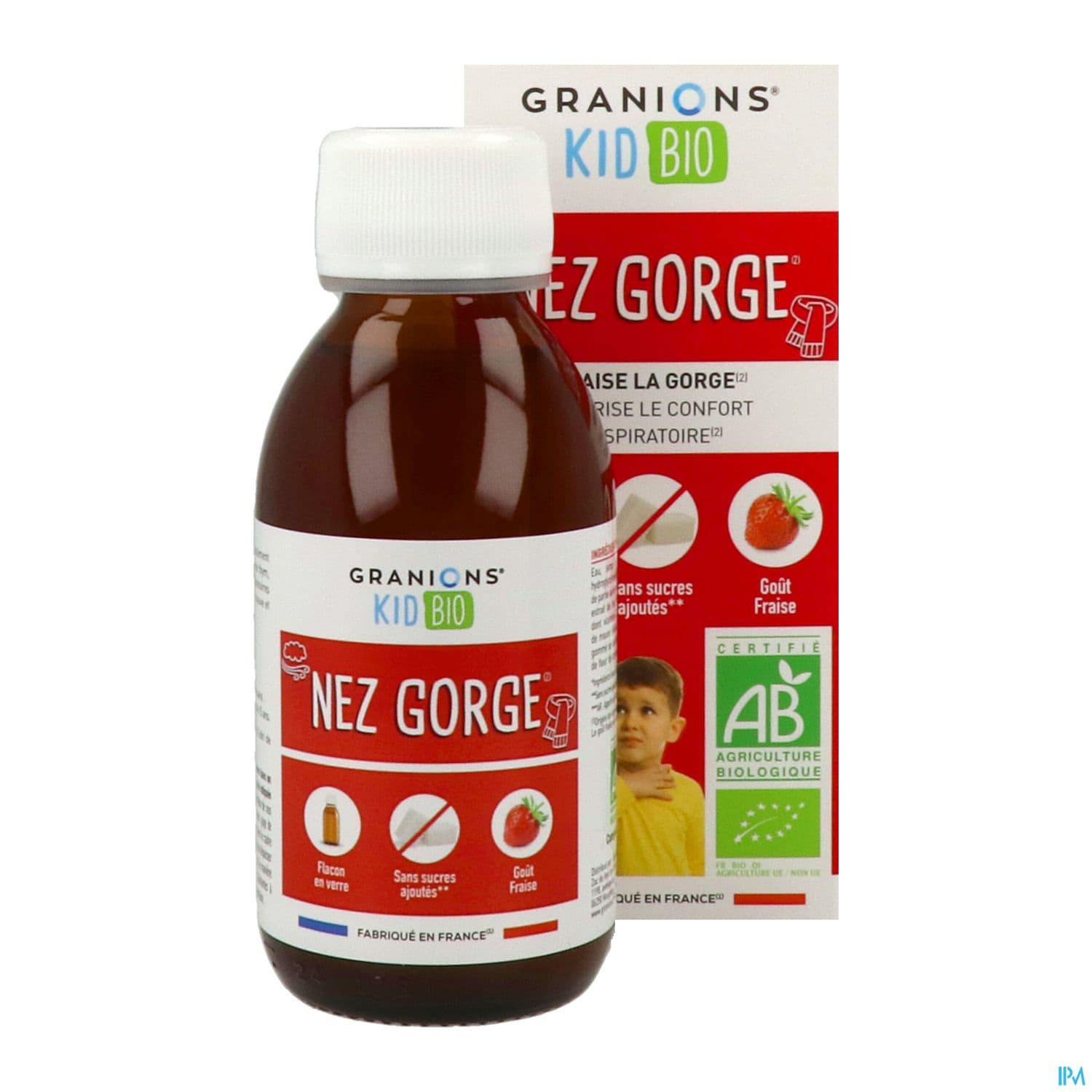 Granions Kid Bio Nez Gorge Solution Buvable Fraise 125ml