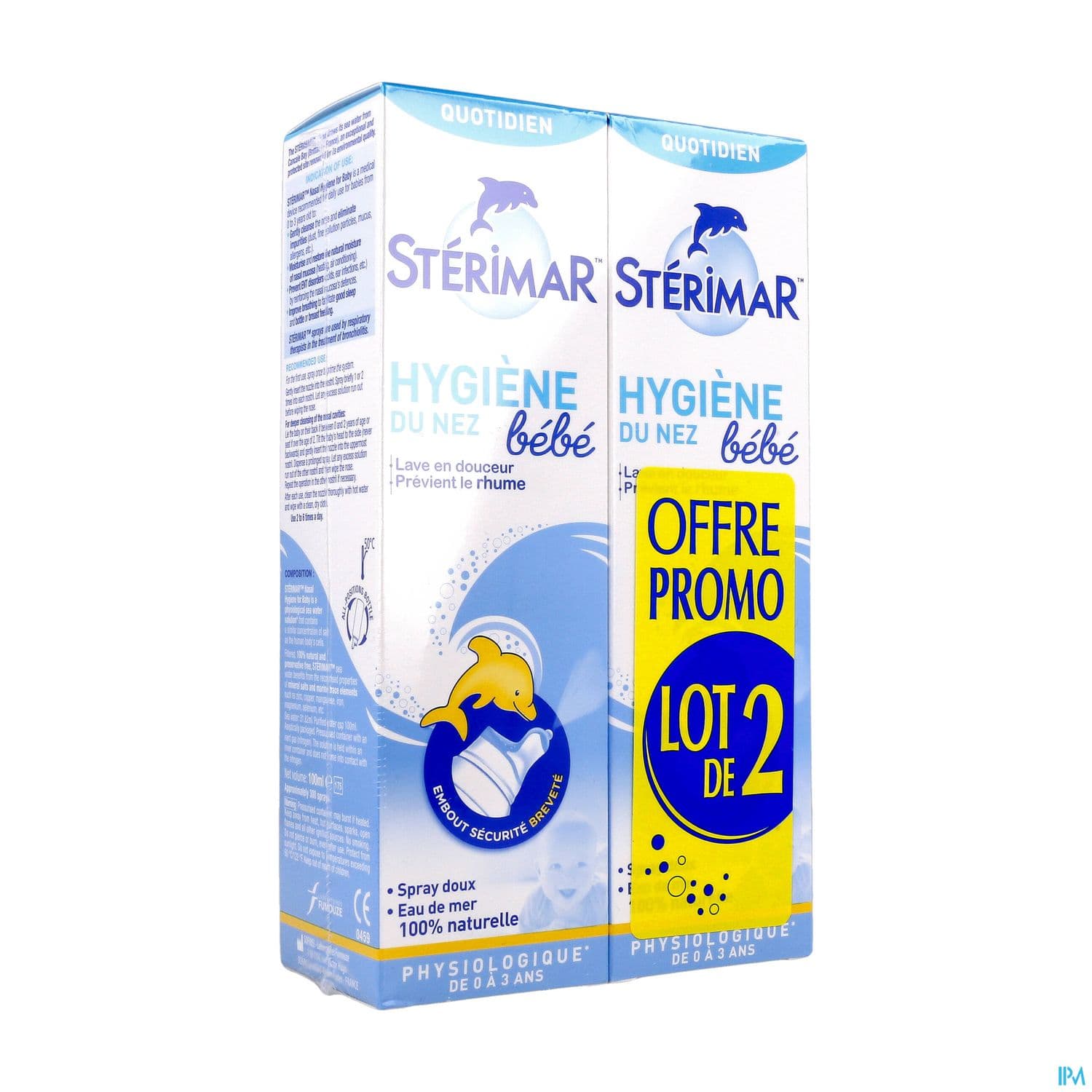Sterimar Bebe Hygiene Nez Sol Nasale 100ml X2