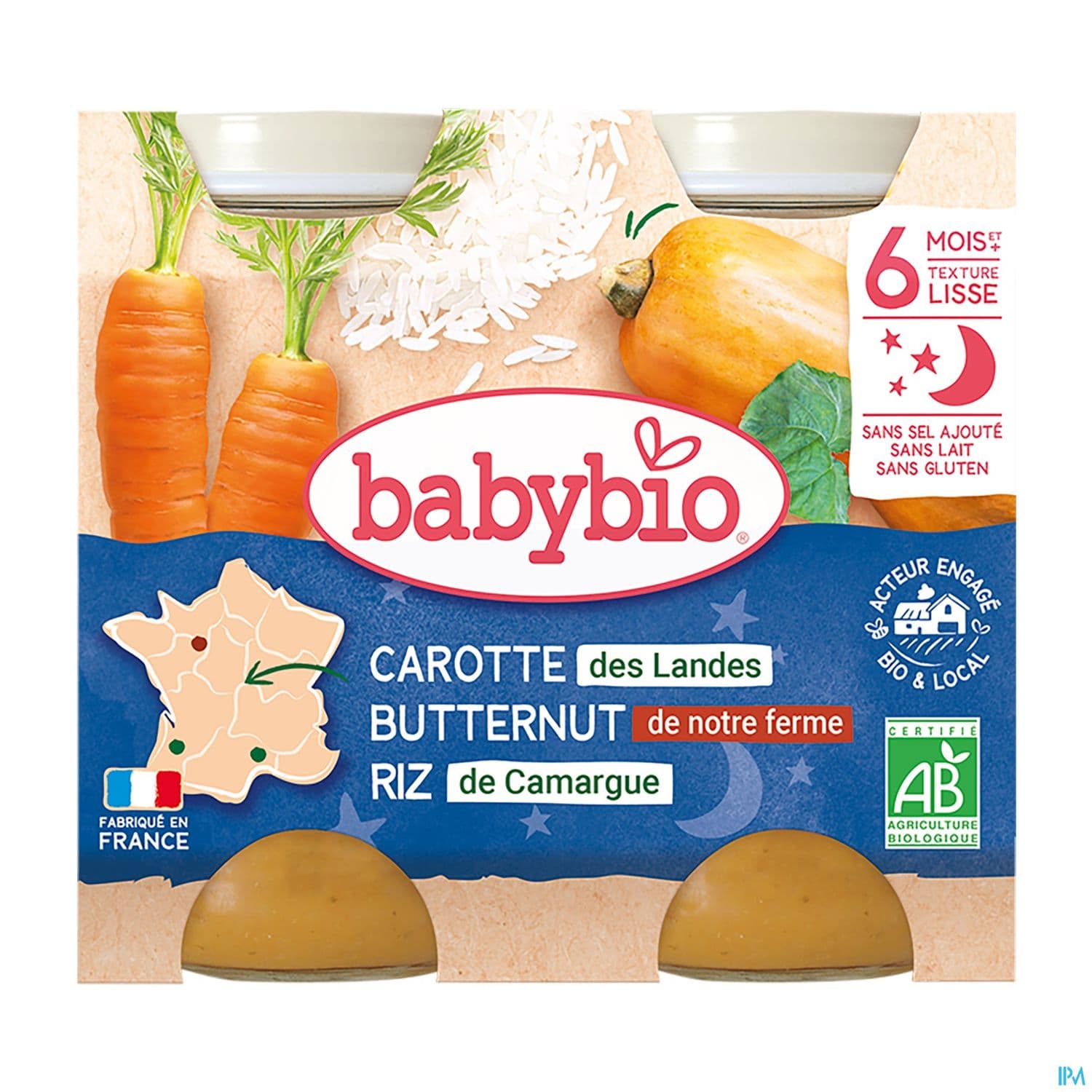 BABYBIO B/NUI CAROT/BUTT/RIZ2X200G