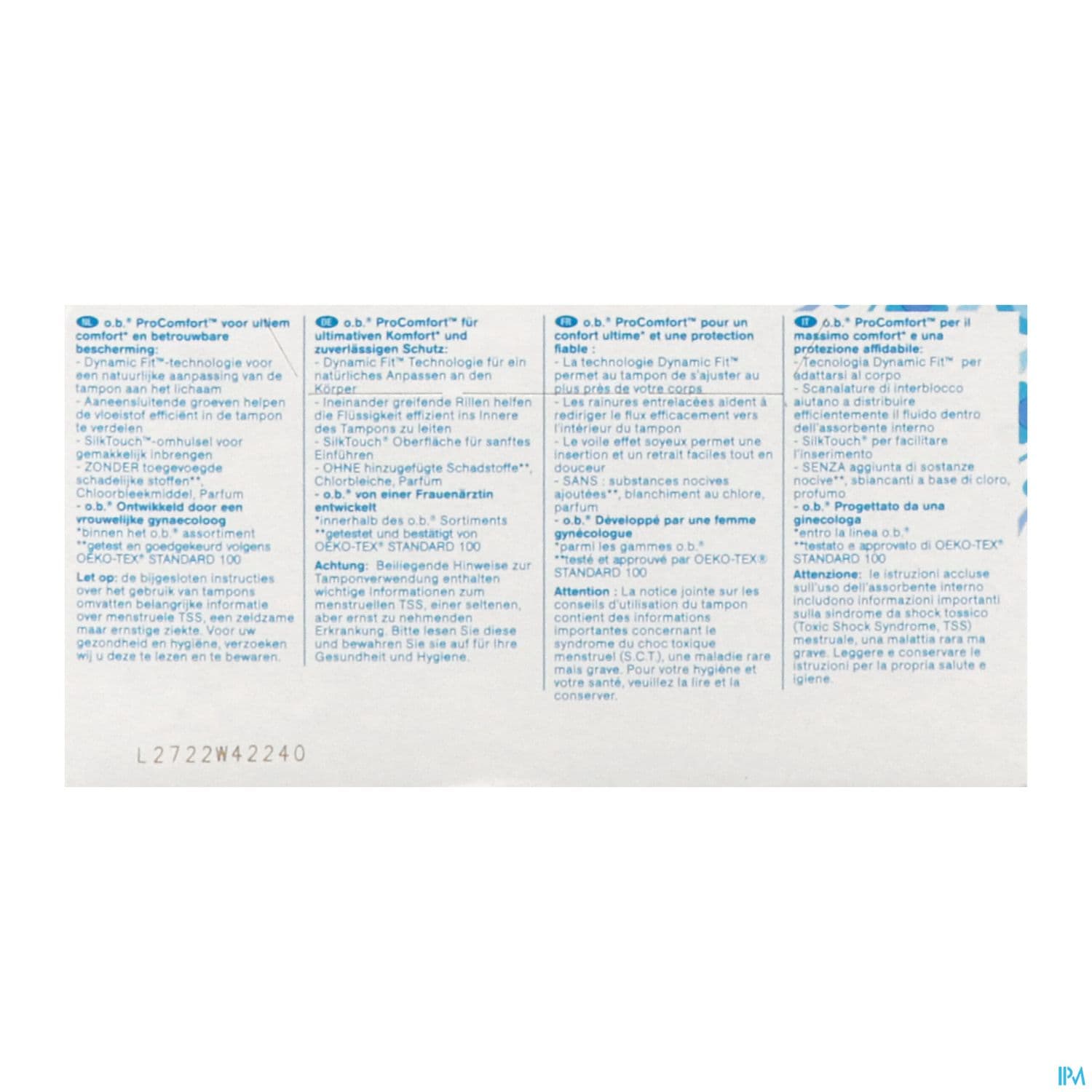 TAMPON PER O-B PROCOMFORT NORM 16