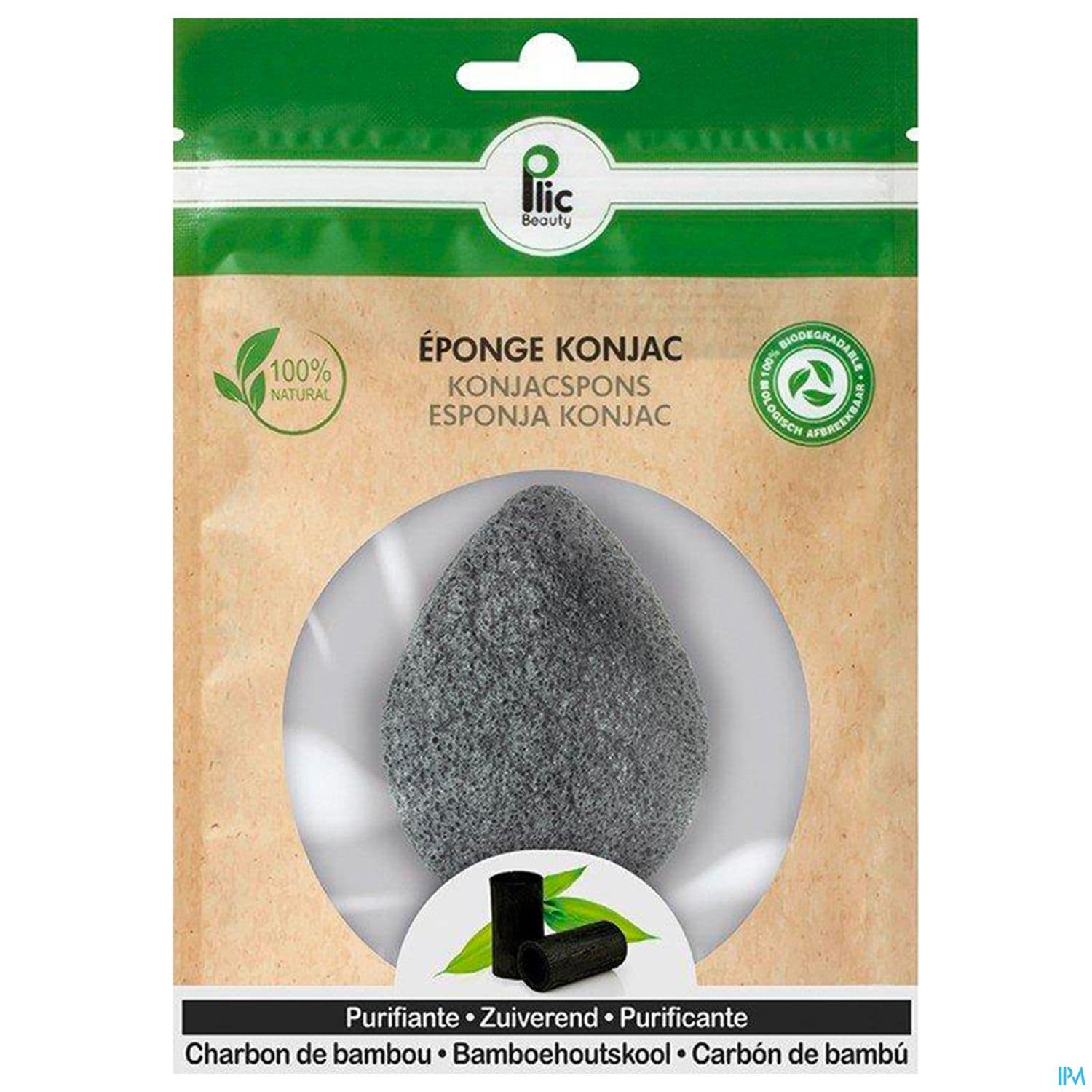 Plic Beauty Eponge Konjac Charbon Bambou X1