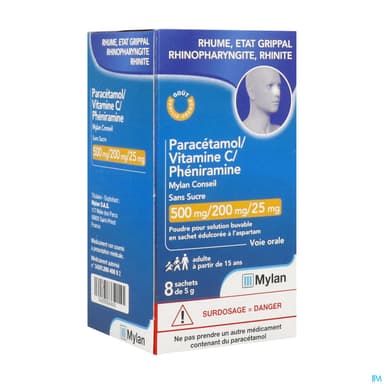 Paracetamol Vit C Pheniramine Viatris Cons Sans Sucre 8