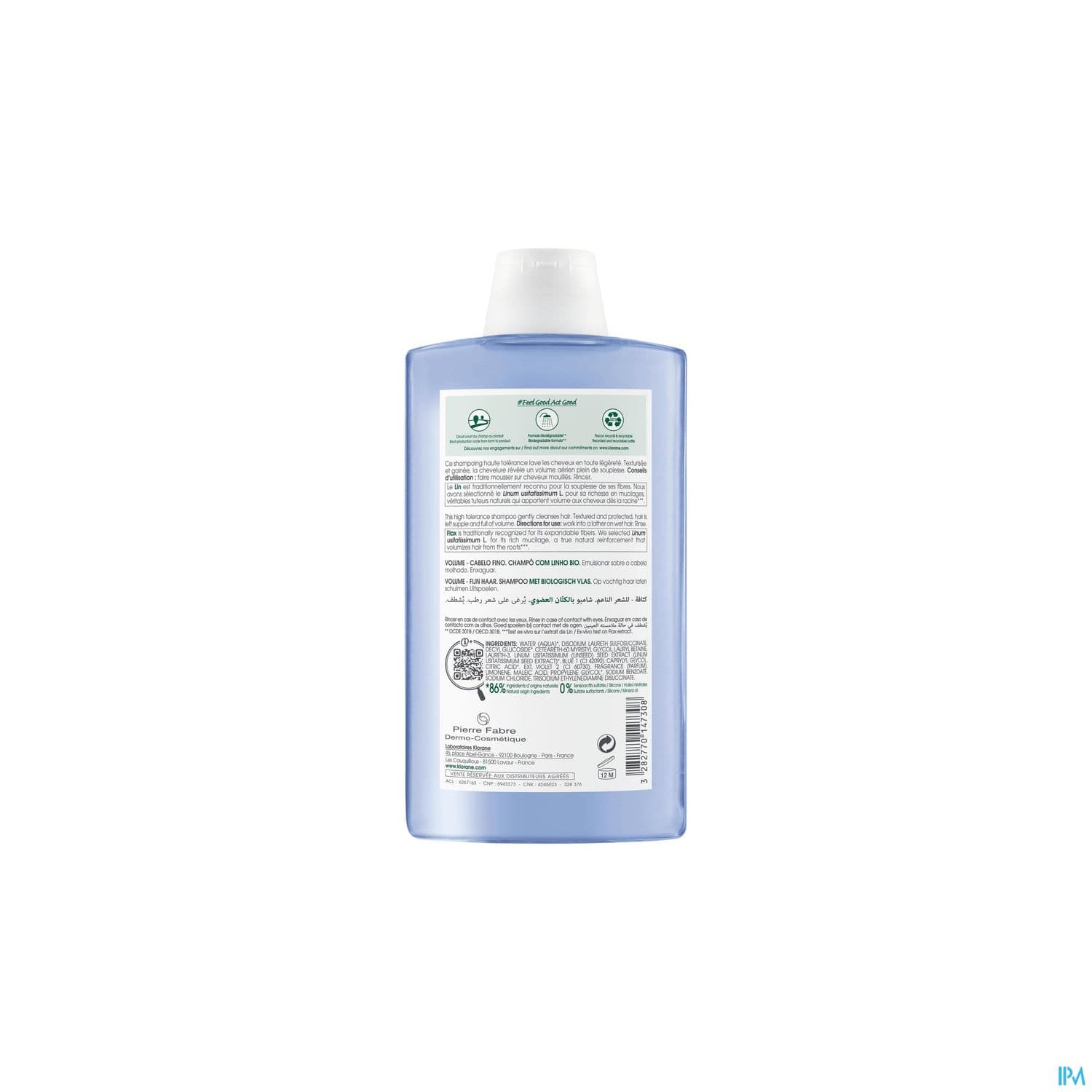 KLORANE SH LIN BIO 400ML
