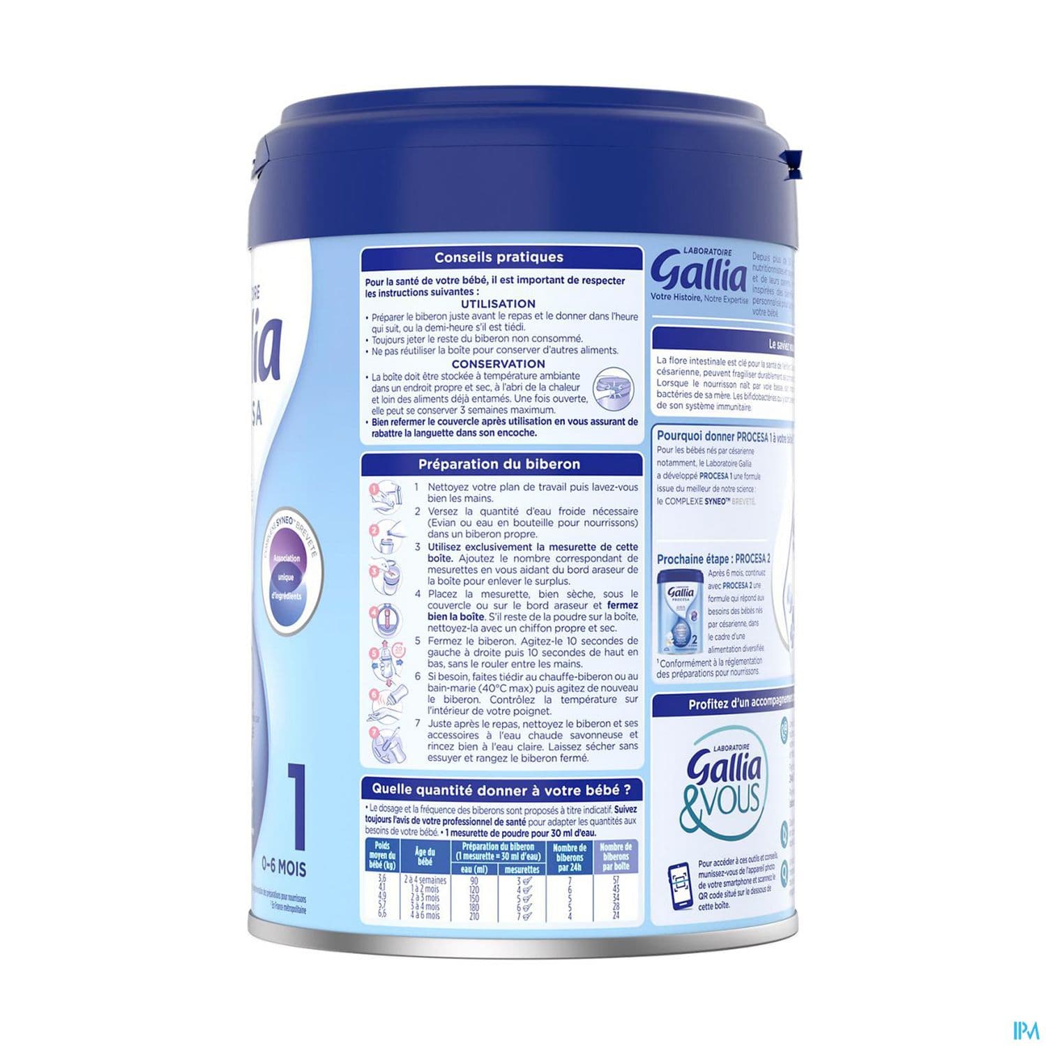 GALLIA PROCESA LAIT 1AGE 800G