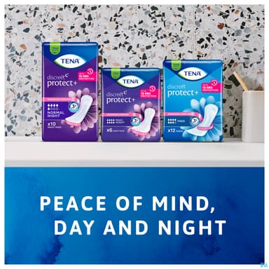 TENA DISCREET SERV NORM NIGHT 10