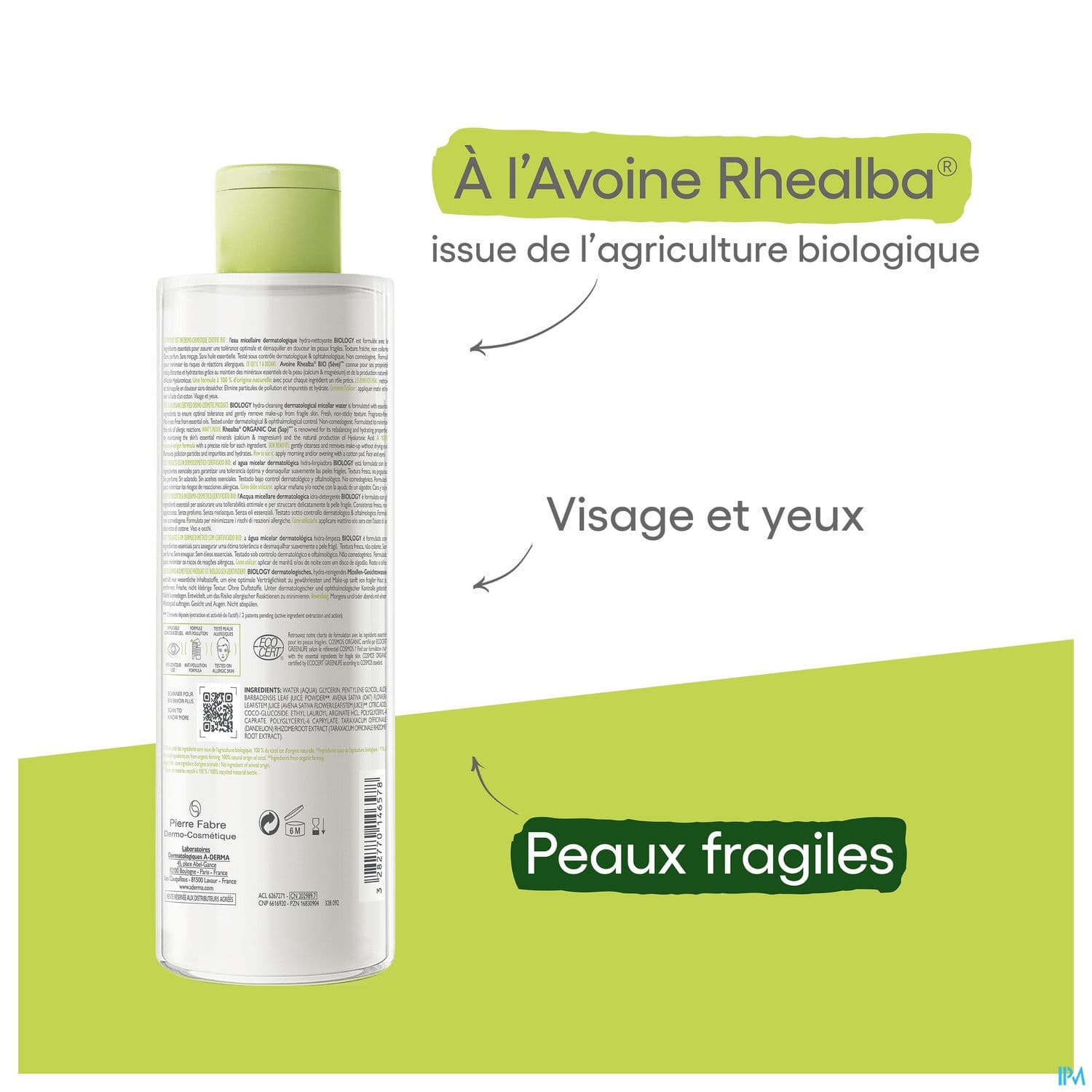 A Derma Biology Eau Micellaire Dermatologique Hydra Nettoyante 400ml