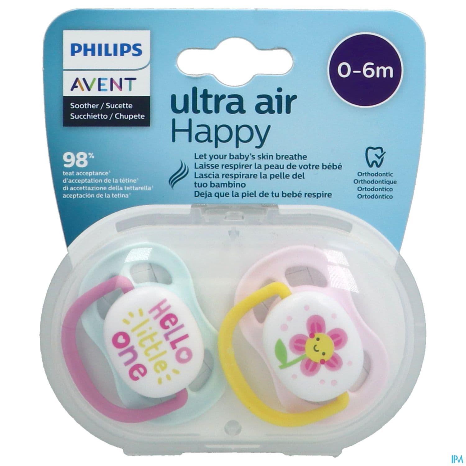 Avent Sucette Ultra Air Mixte Love Mama 0/6mois Scf080/09 X2