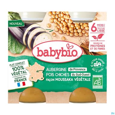 BABYBIO MENU AUBER/POIS CHI 2X200G