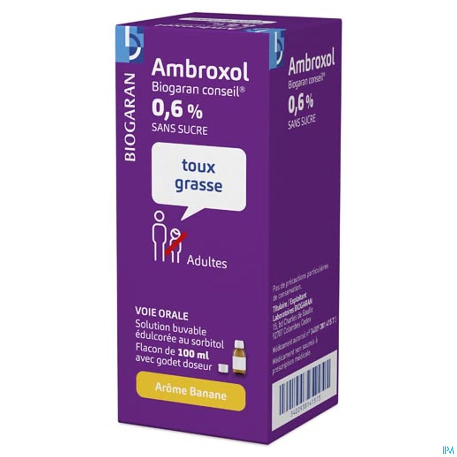 Ambroxol Biogaran 0.6% Sans Sucre Solution Buvable 100ml
