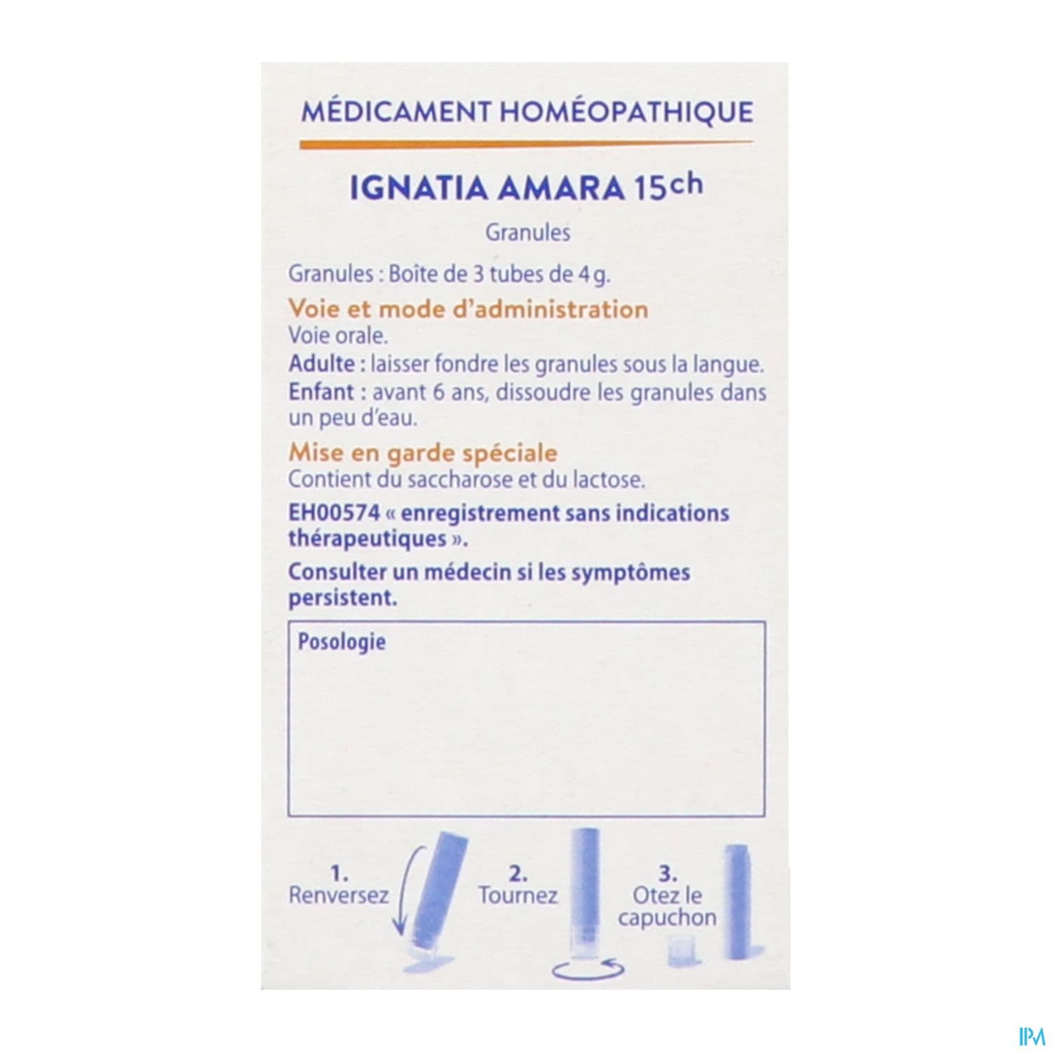IGNATIA AMARA 15CH 3TG B