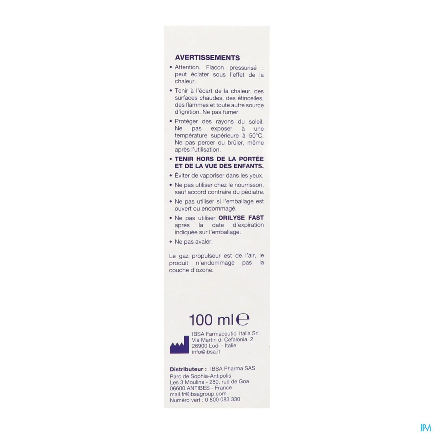 Orilyse Fast Spray Auriculaire 100ml