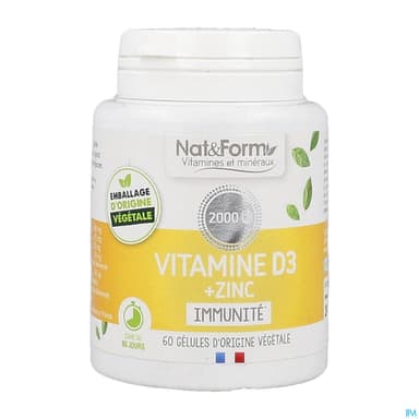 NAT&FORM VITAMINE D3+ZN GELUL 60