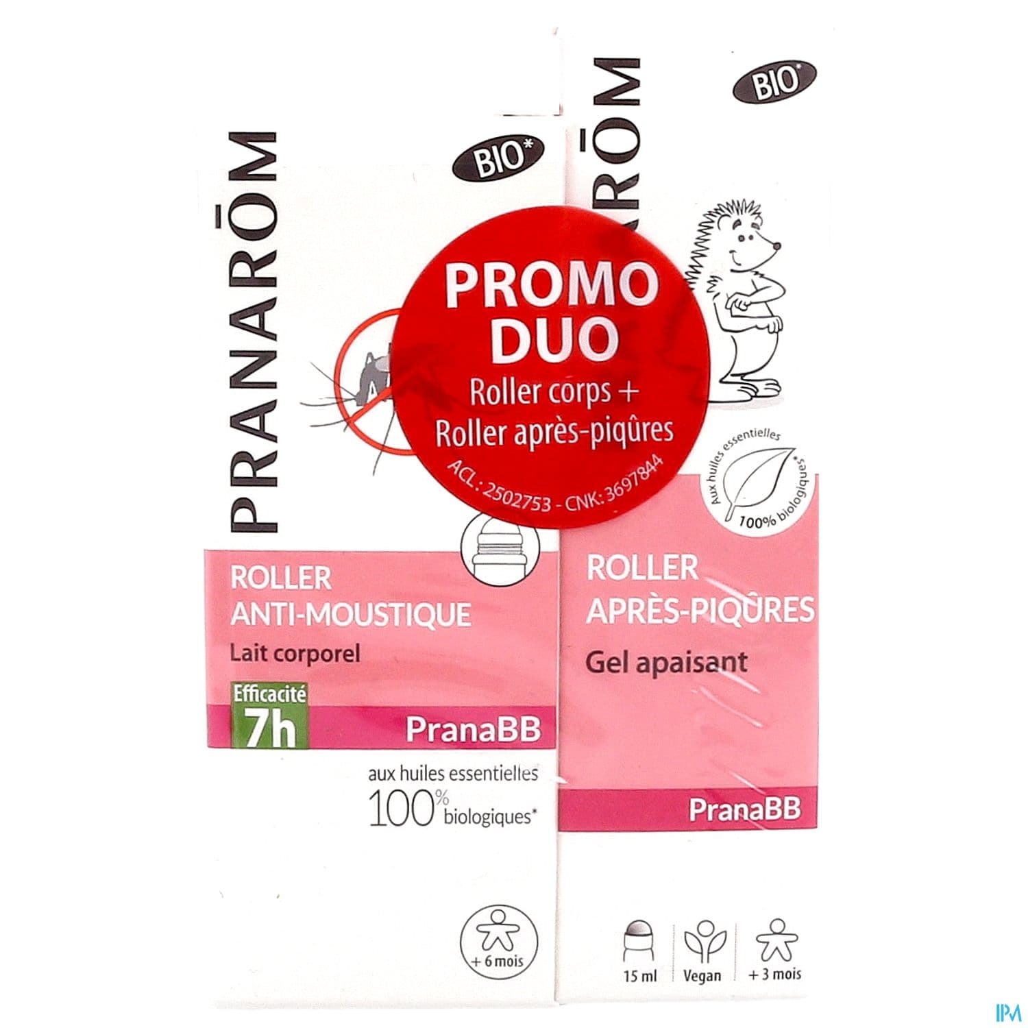 Pranarom Pranabb Roller Antimoustique 30ml + Roller Apres Piqure Bio 15ml