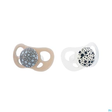 Twistshake Sucette Orthodontique 0/6m Gris/blanc X2