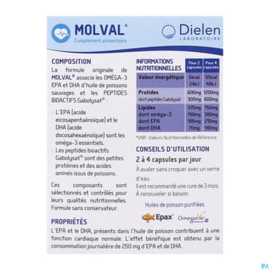 MOLVAL OMEGA 3+PEPTIDE CAPS 60