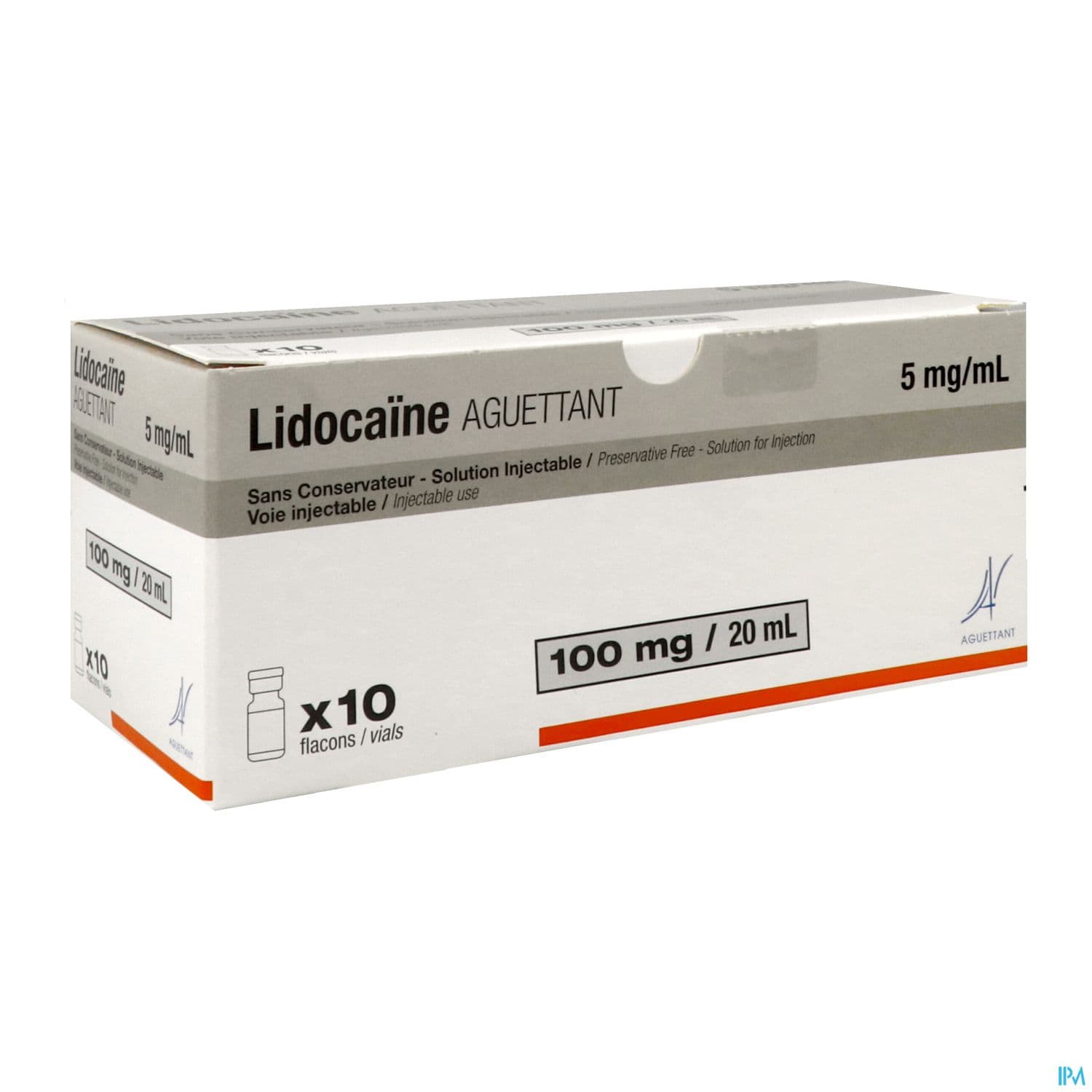 Lidocaine Aguettant 5mg/ml Solution Injectable Amp 20ml 10