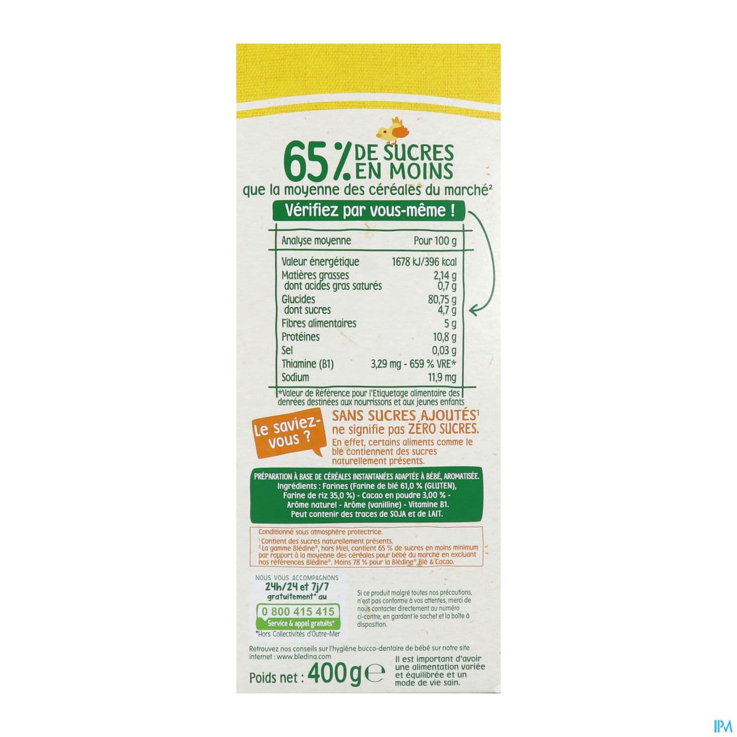 Bledine Cereales Ble Cacao 400g