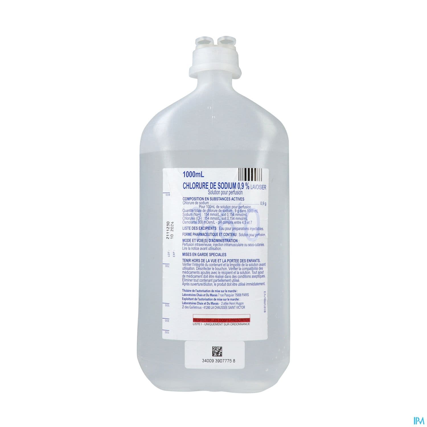 Lavoisier Sodium Chlorure 0.9% So Inj F Pol 1000ml