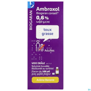 Ambroxol Biogaran 0.6% Sans Sucre Solution Buvable 100ml