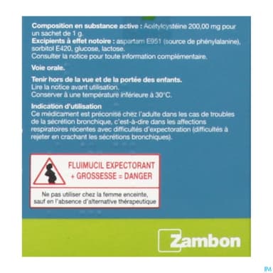 Fluimucil Expectorant Acetylcysteine 200mg Adulte Sans Sucre Granules Sachet 18