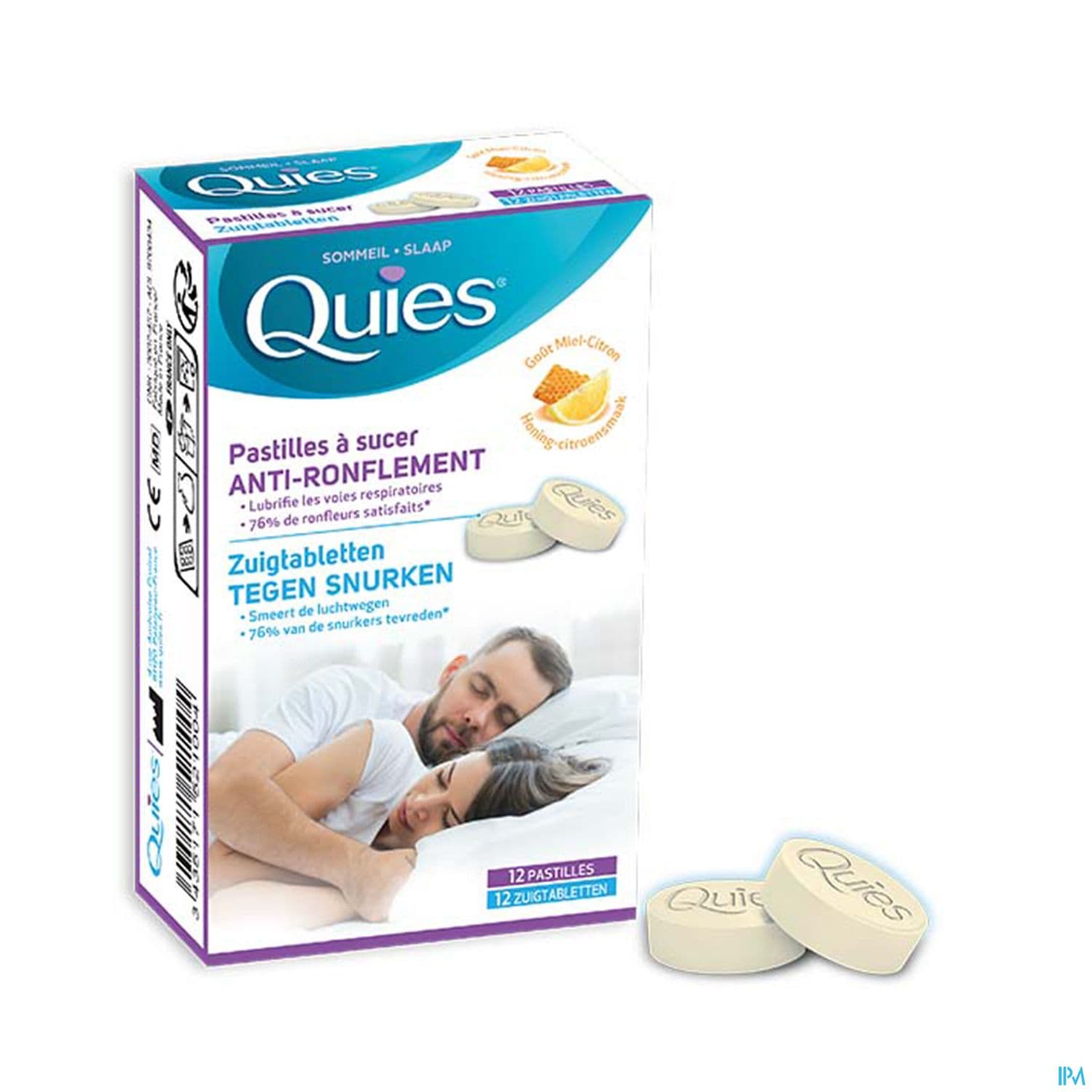 Quies Antironflement Pastille A Sucer Miel Citron 12