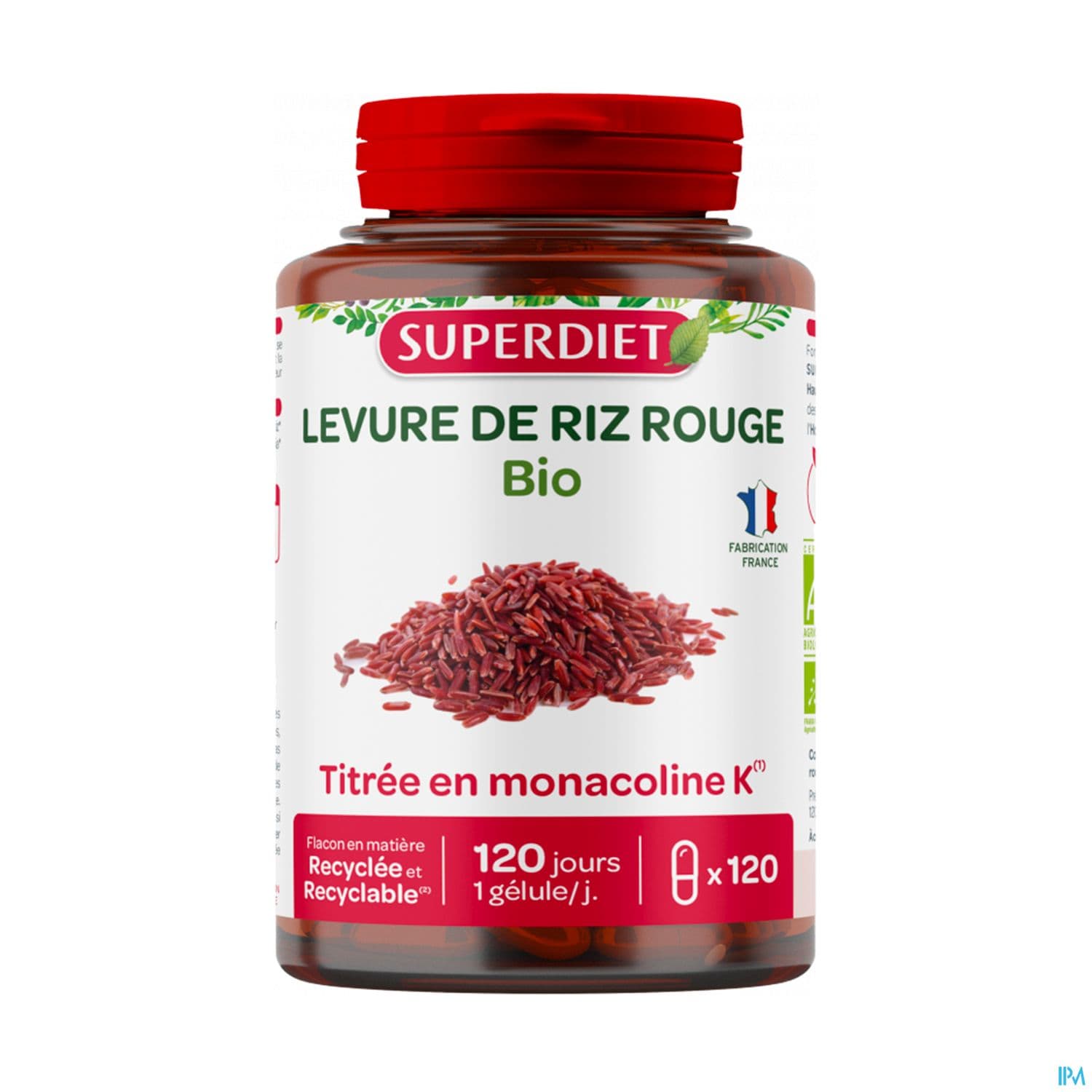 Superdiet Levure De Riz Rouge Bio Gelule 120