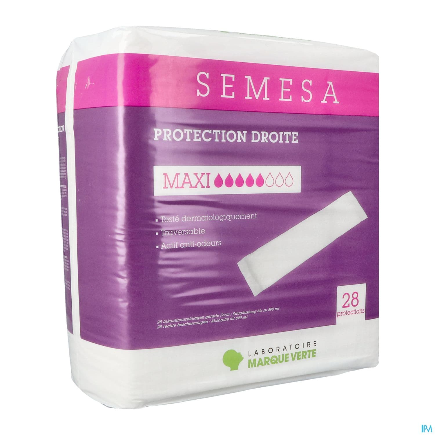 Marque Verte Semesa Protections Droites Traversables Maxi Sachet De 28 — Pharmacie Pré Saint Gervais