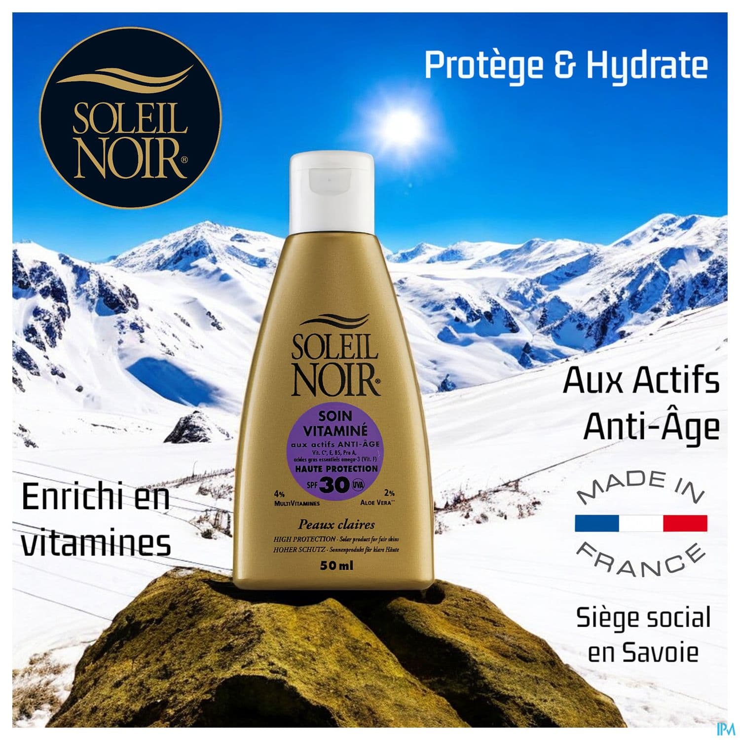 Soleil Noir Soin Vitamine Ip 30 Haute Protection 50ml
