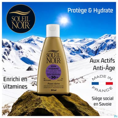 Soleil Noir Soin Vitamine Ip 30 Haute Protection 50ml