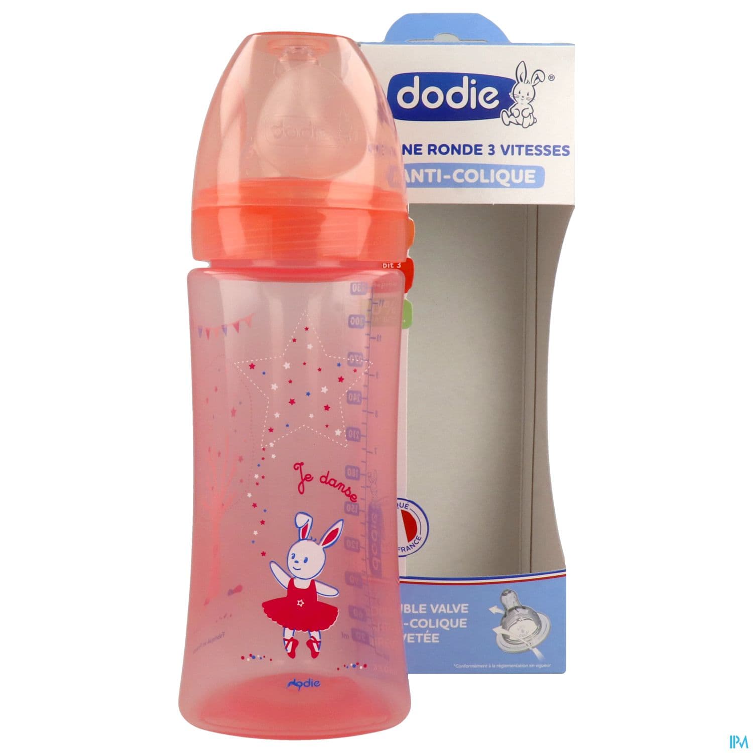 Dodie Initiation+ Biberon Anticolique Rose Danseuse +6mois 330ml